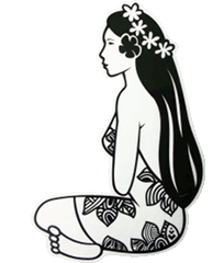 Polynesisch meisje zittend