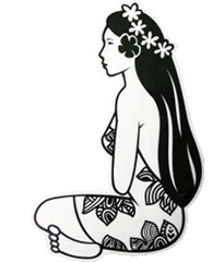 Nu’i Polynesisch meisje zittend